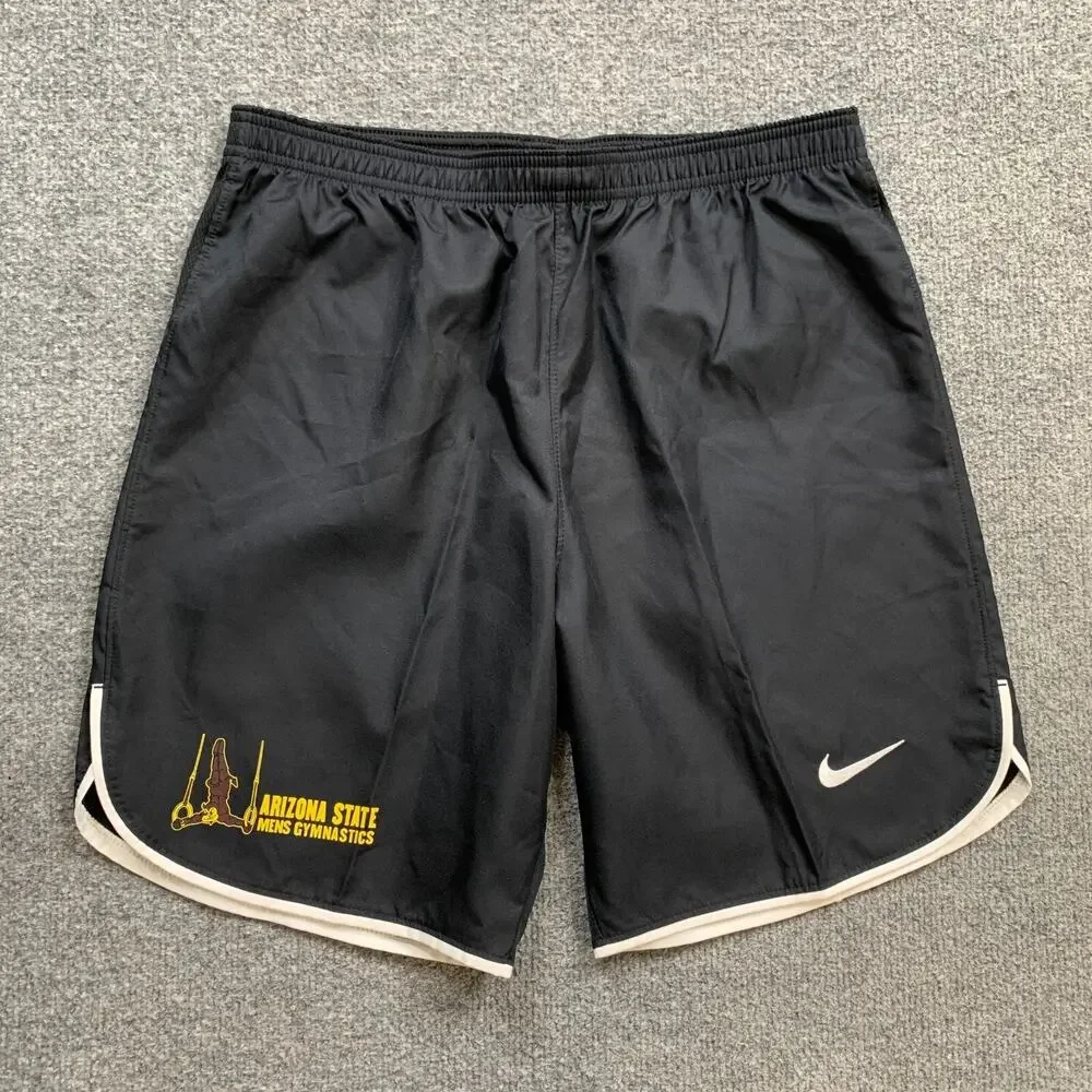 ASU Gymnastics Shorts Mens S Small Black Laser Woven SLIM Fit Arizona State Nike